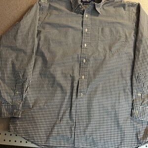 Men's Black & White Checkered Button Down Shirt, XL Ralph Lauren Polo Golf